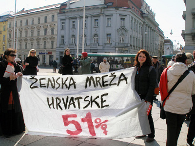 Foto: Prosvjed na Dan žena, 8.3.2016., Ženska mreža Hrvatske