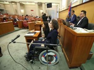 Na fotografiji pravobraniteljica za osobe s invaliditetom Anka Slonjšak. foto HINA/ Denis CERIĆ /dc