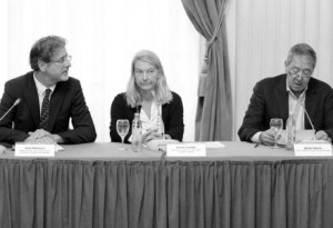 Saša Milošević, Vesna Teršelič i Serge Brammertz na konferenciji 'Pravda nakon Haaga' Foto: Tomislav Miletić/PIXSELL