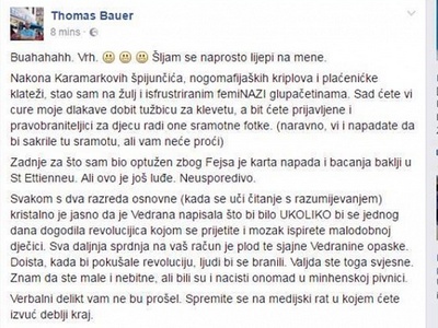 Thomas Bauer prijeti tužbom