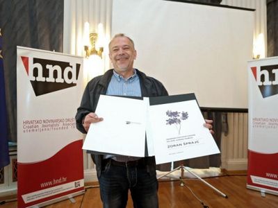 Novinar i urednik Zoran Šprajc nakon dodjele nagrada