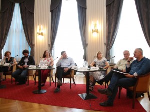 Zagreb, 01.06.2017. -  GOOD inicijativa organizira okrugli stol "Hrvatska može bolje! - Godinu dana poslije". Na fotografiji (L-D, sjede) Arijana Bogner Boroš, Boris Jokić, Alma Đafić, Vedran Mornar, Helena Valečić, Neven Budak i Željko Stipić. foto HINA /Zvonimir KUHTIĆ/ zk