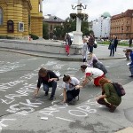 Na Trgu maršala Tita ispisana antifašistička poezija