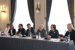 Na fotografiji (L-D) Svetlana Antonini, Vesna Ramljak, Mario Šekeria, Boris Brkljačić, Damir Vrbanec, Maja Vehovec i Sanja Kocijančić Petričević.  foto HINA /Zvonimir KUHTIĆ/ zk