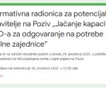 Informativna radionica za Poziv „Jačanje kapaciteta OCD-a za odgovaranje na potrebe lokalne zajednice“