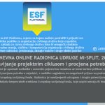 Otvorene prijave na online radionicu: Upravljanje projektnim ciklusom i procjena potreba