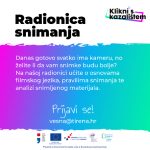 Projekt “Klikni s kazalištem” – besplatne online radionice snimanja za mlade