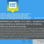 Online radionica ACT grupe: Društveno poduzetništvo je društvena inovacija