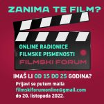 Filmski forum – prijave na besplatne online radionice filmske pismenosti za mlade